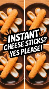 Delicious quick microwave mozzarella sticks ready to enjoy