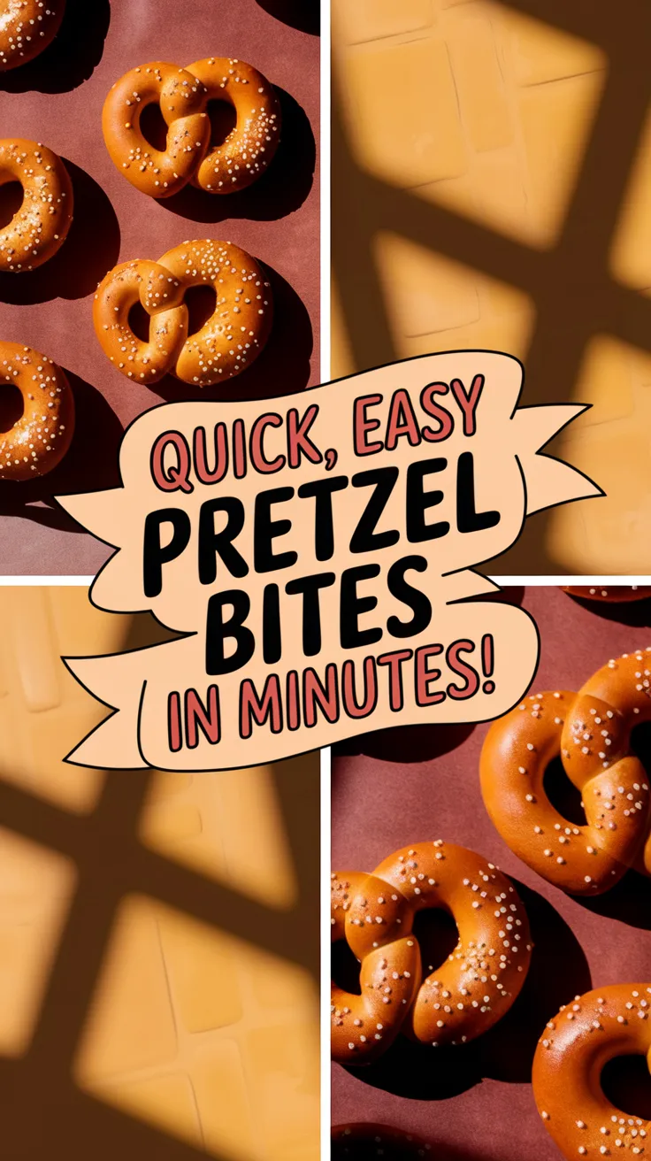 Delicious quick microwave pretzel bites with a crispy finish and sesame seeds.