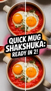 2-Minute Microwave Shakshuka in a Mug with Eggs and Tomato Sauce