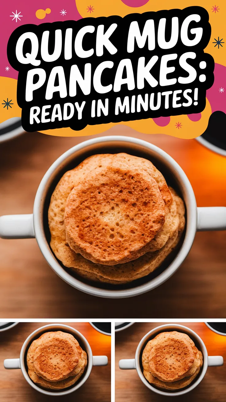 Delicious quick protein pancakes in a mug ready for a quick meal.