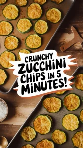 Microwave zucchini chips showing crunchy slices ready in 5 minutes