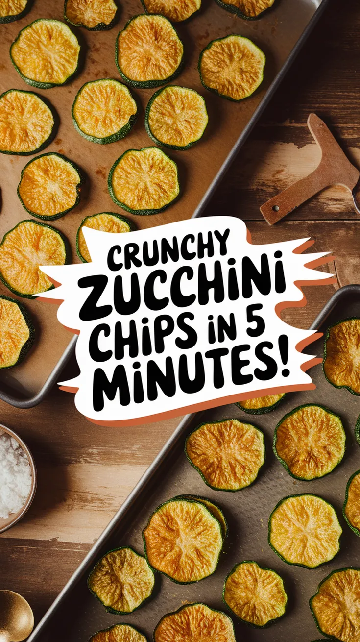 Microwave zucchini chips showing crunchy slices ready in 5 minutes