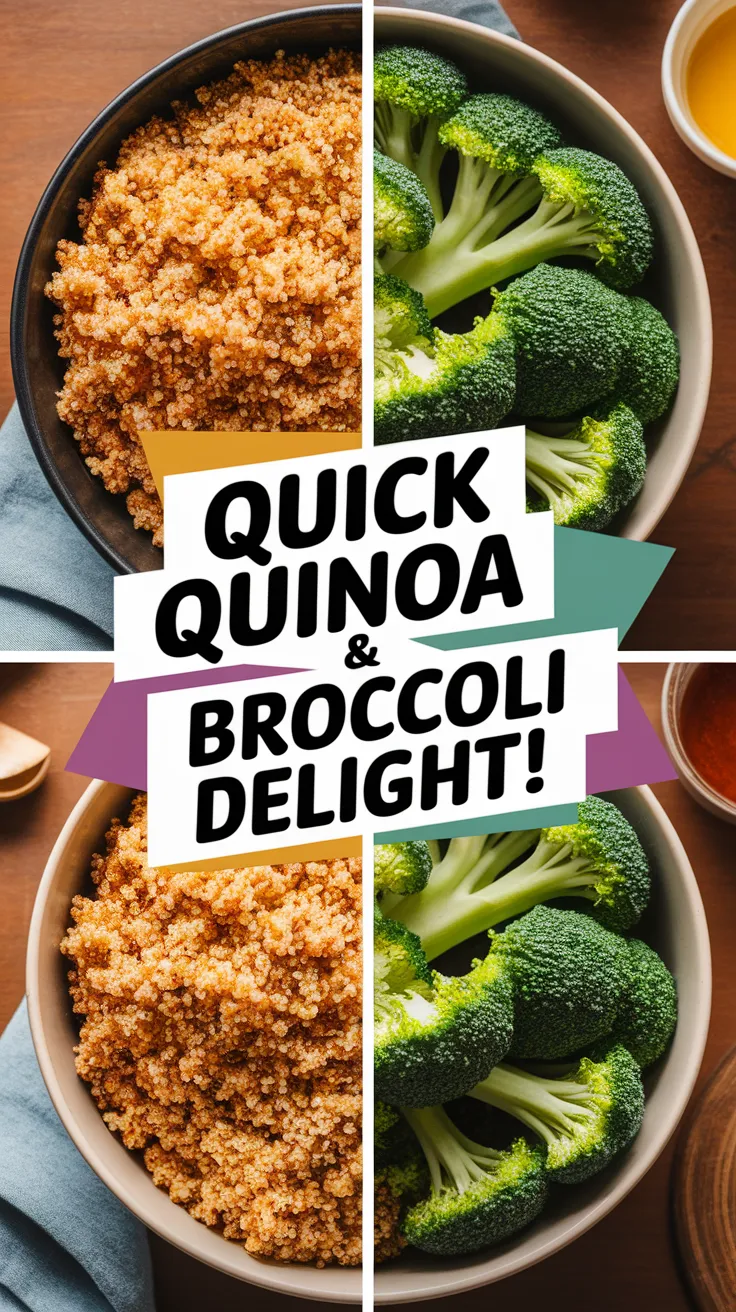 Cooked quinoa and fresh broccoli in a bowl for a nutritious meal.