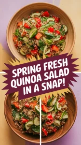 Colorful quinoa salad with fresh vegetables, perfect for spring.