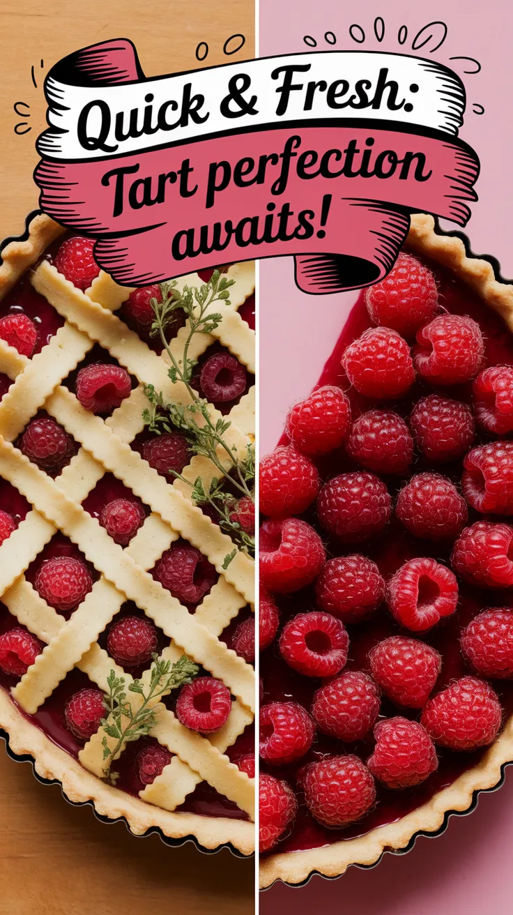 Delicious Raspberry Tart with Spring Herbs in a Microwave Crust