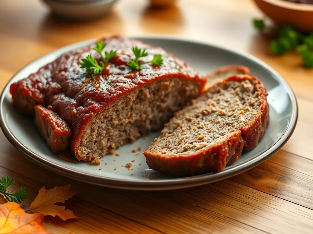 Delicious meatloaf dish ready for reheating in the microwave.