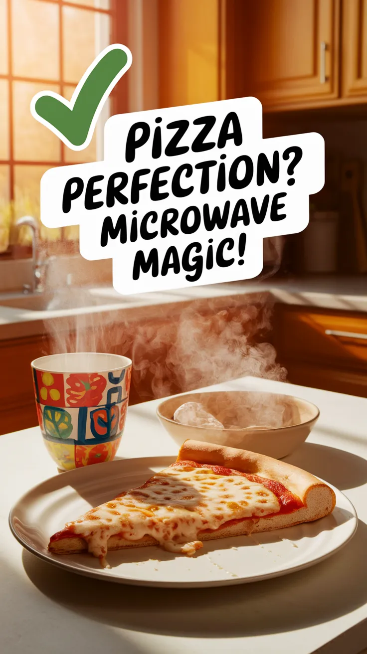 Reheat pizza with a cup to achieve a crispy crust