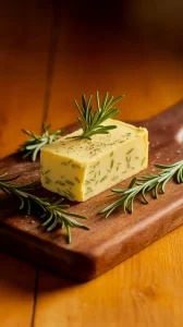 Delicious rosemary butter with fresh herbs for a spring-inspired dish.