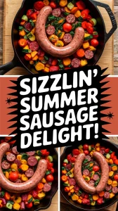 Sizzling sausage skillet with summer vegetables for a quick microwave meal