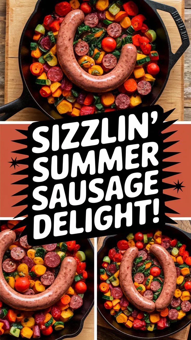Sizzling sausage skillet with summer vegetables for a quick microwave meal
