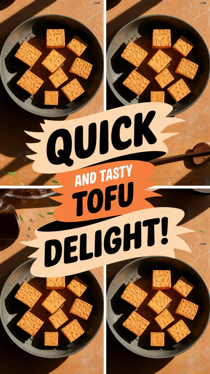 Delicious sesame ginger tofu cubes prepared in a microwave sauté style.