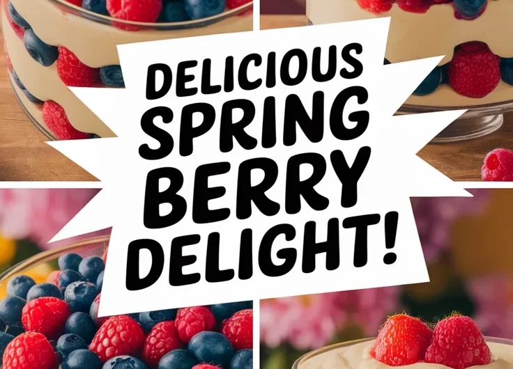 Spring Berry Trifle with Microwave Custard Layer