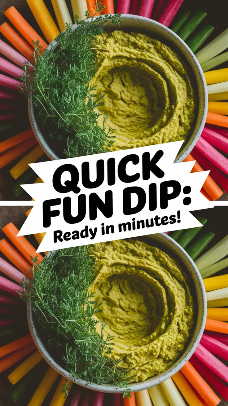 Delicious Spring Herb Dip served with colorful veggie sticks