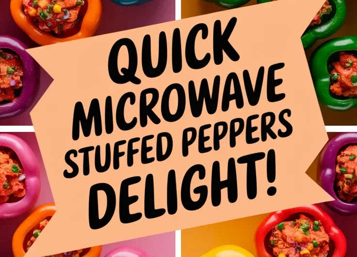 Stuffed Rainbow Peppers (Quick Microwave Bake)