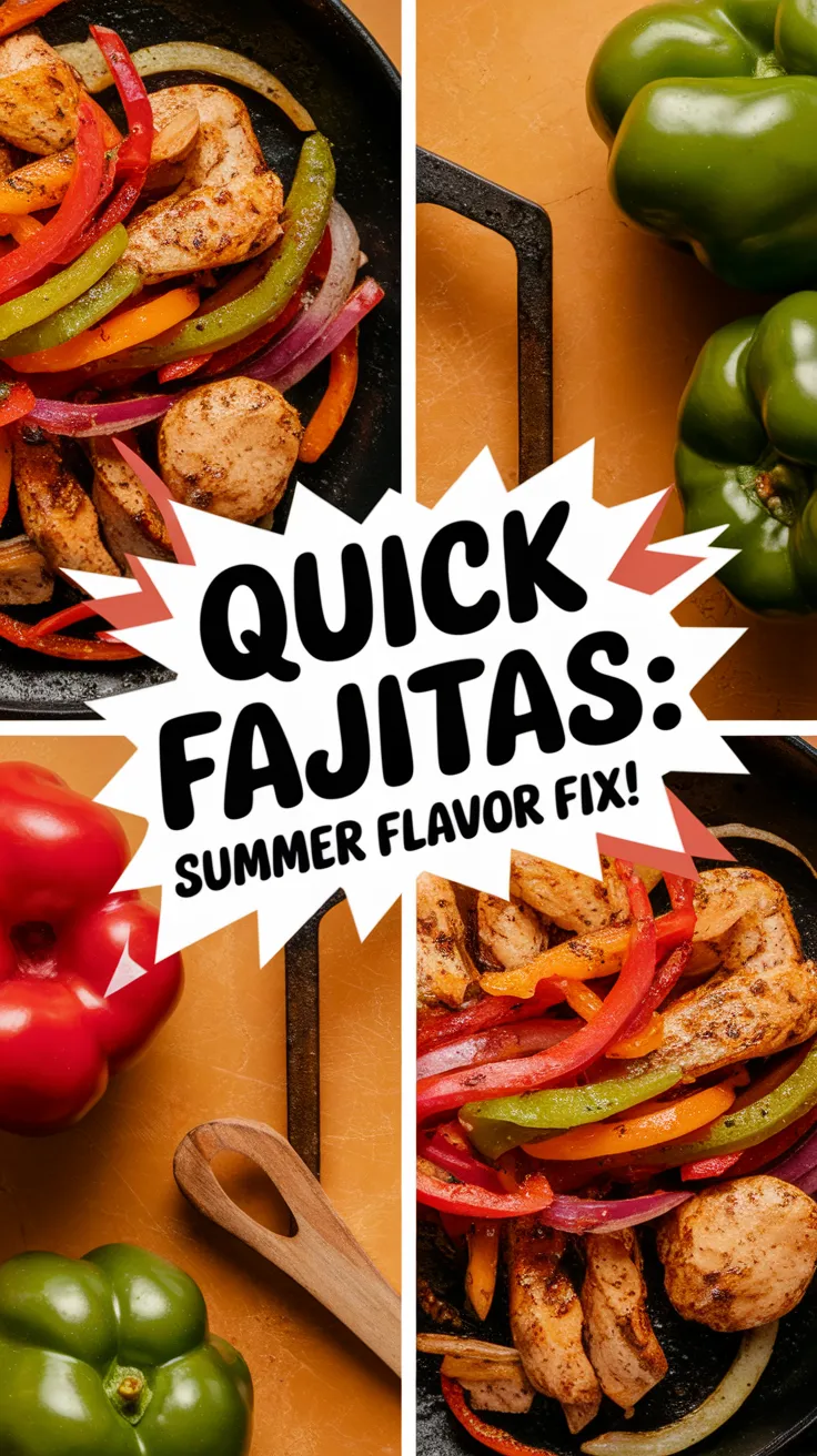Delicious Summer Chicken Fajitas with colorful bell peppers and spices