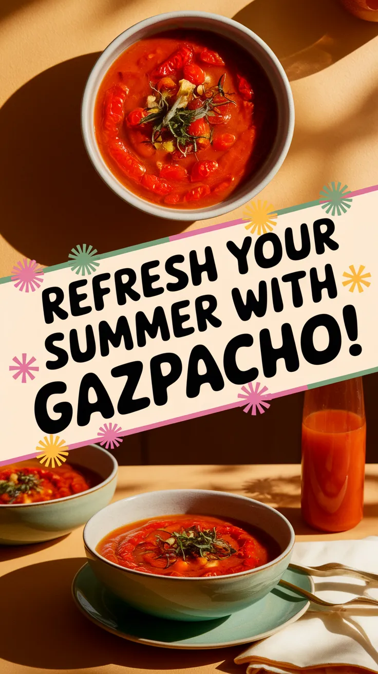 Delicious summer gazpacho made with microwave-roasted tomatoes