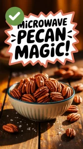 Bowl of toasted pecans showcasing microwave pecan magic.