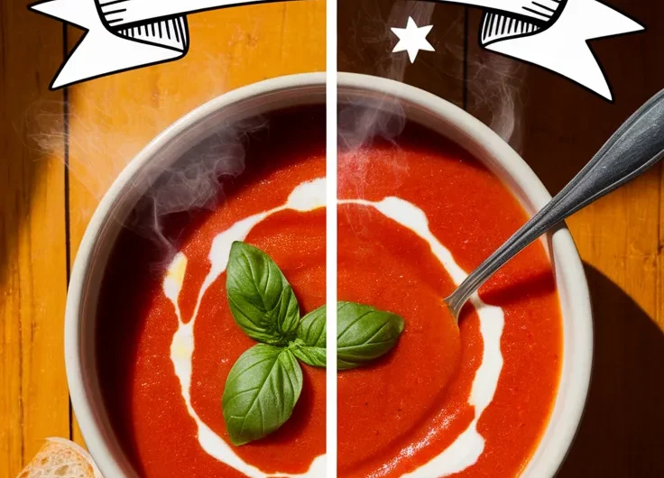 Microwave Slow-Simmer Tomato Basil Soup