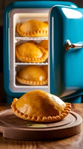 Frozen empanadas from Trader Joe's ready for microwave cooking.