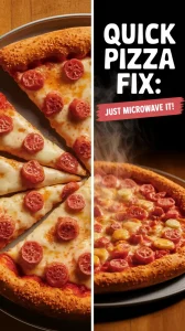 Trader Joe's frozen pizza with slices and microwave instructions