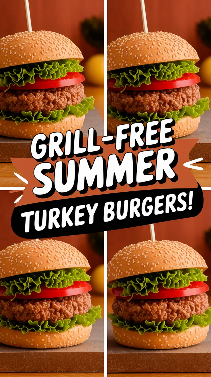 Delicious turkey burgers perfect for summer, featuring fresh lettuce, tomatoes, and sesame seed buns, ideal for microwave cooking.