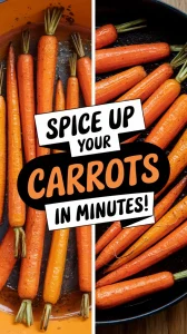 Oven-roasted carrots seasoned with turmeric and spices for a quick and flavorful dish.