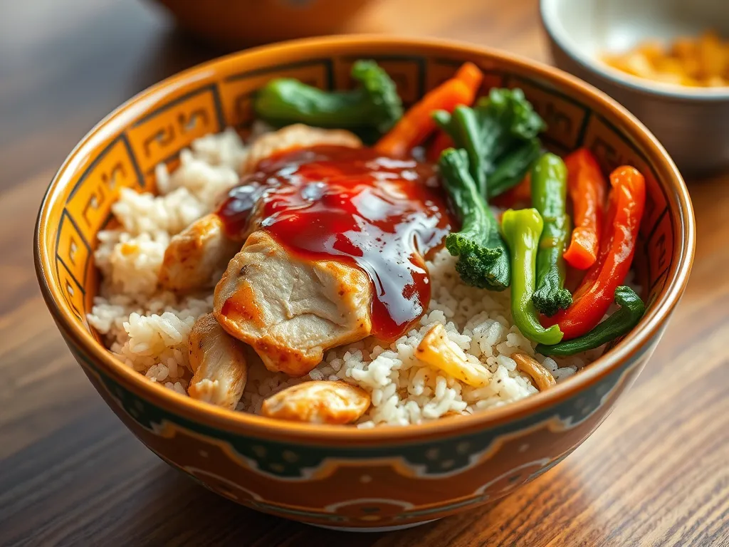 Delicious 2-Minute Chicken Teriyaki Bowl featuring chicken, rice, and vegetables