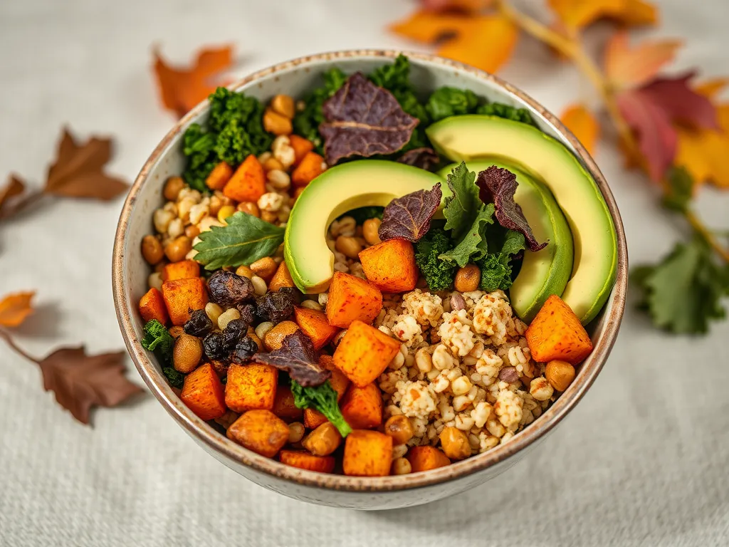 Delicious Barley Bowl featuring microwave grains, sweet potatoes, and fresh greens