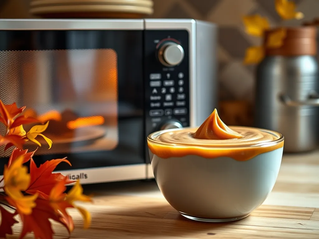 Delicious Biscoff Cookie Dip prepared in a microwave, served in a bowl