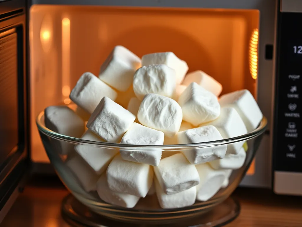 Bowl of marshmallows ready for microwave in Camping S’mores Dip recipe
