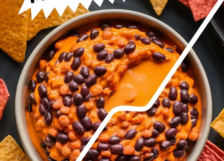 Cheap Microwave Canned Black Bean and Cheese Dip