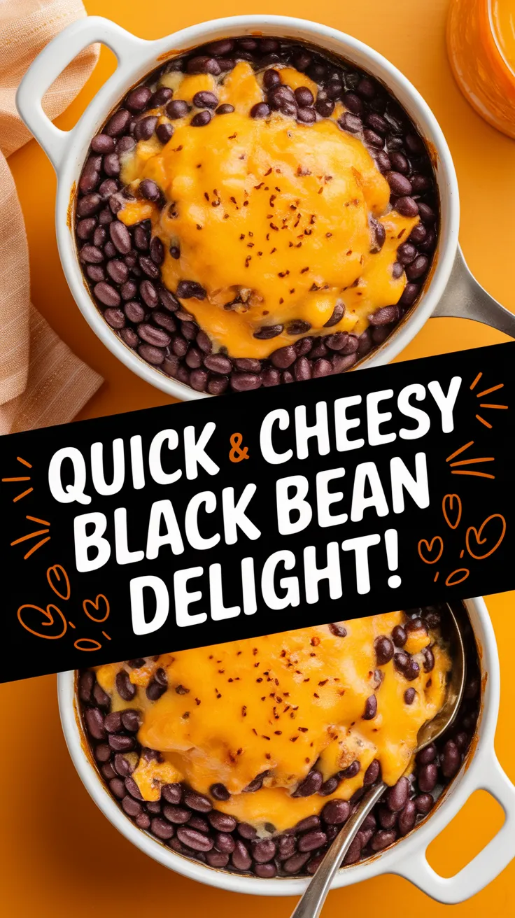 A delicious serving of quick and cheesy black bean and cheese dish, perfect for microwave preparation.