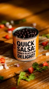 Canned black beans for cheap microwave black bean and mango salsa