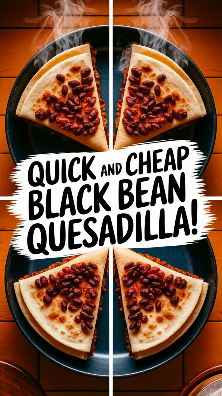Delicious and easy black bean quesadilla made with canned black beans
