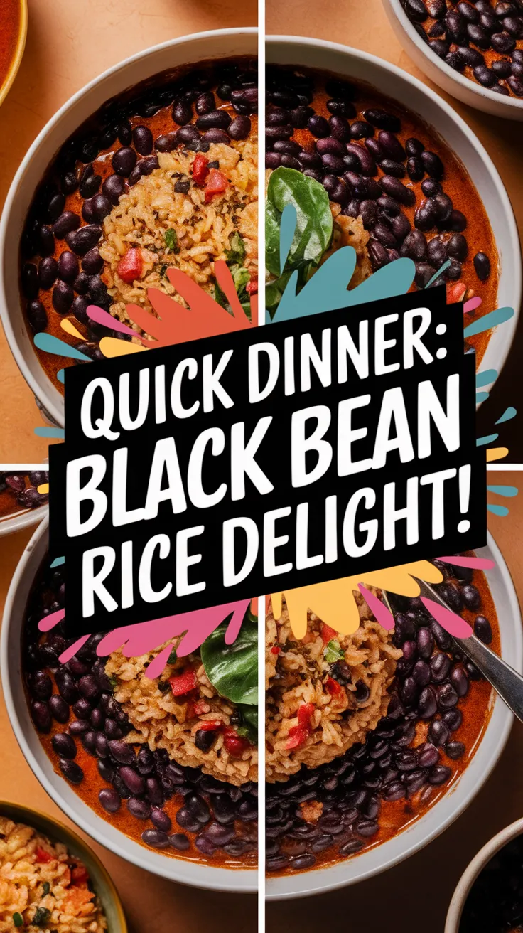 A quick and affordable meal featuring canned black beans and rice, ideal for a budget-friendly dinner.