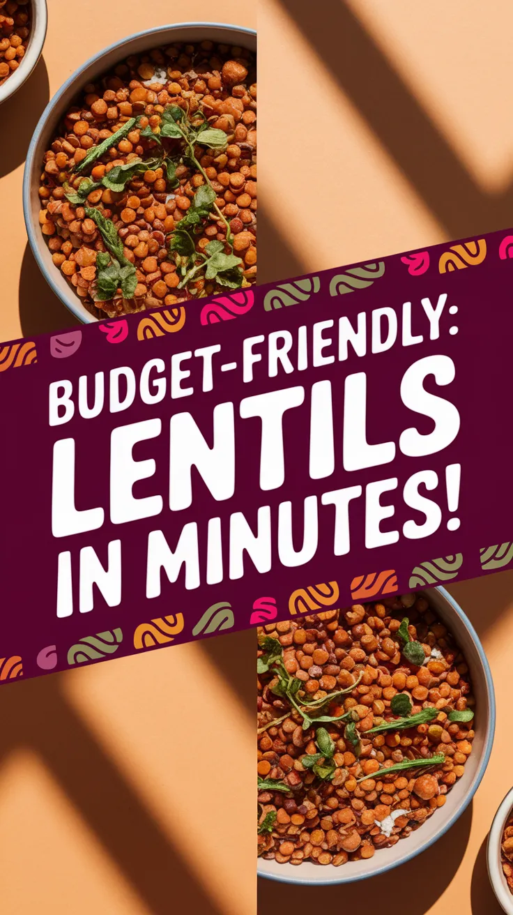 Bowl of microwave canned lentils with greens, perfect for quick and healthy meals