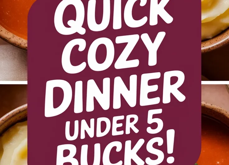 Cheap Microwave Canned Soup with Instant Mashed Potatoes