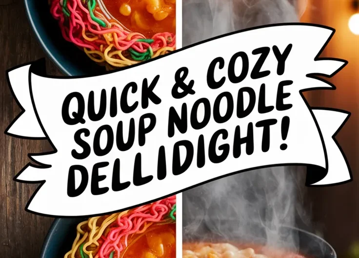 Quick and Easy Microwave Canned Soup with Instant Rice Noodles