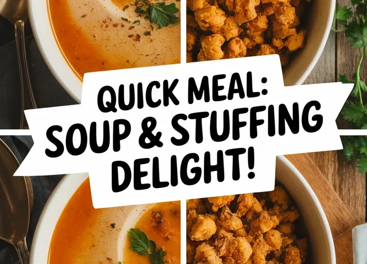 Quick and Easy Microwave Canned Soup with Instant Stuffing