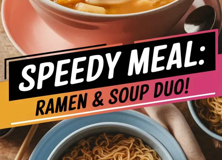 Cheap Microwave Canned Soup with Instant Ramen
