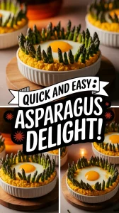 Delicious microwave egg and canned diced asparagus dish