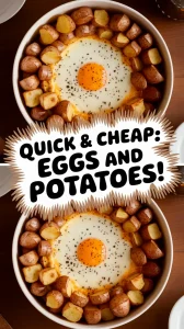 Delicious microwave egg and canned potatoes dish for easy cooking.