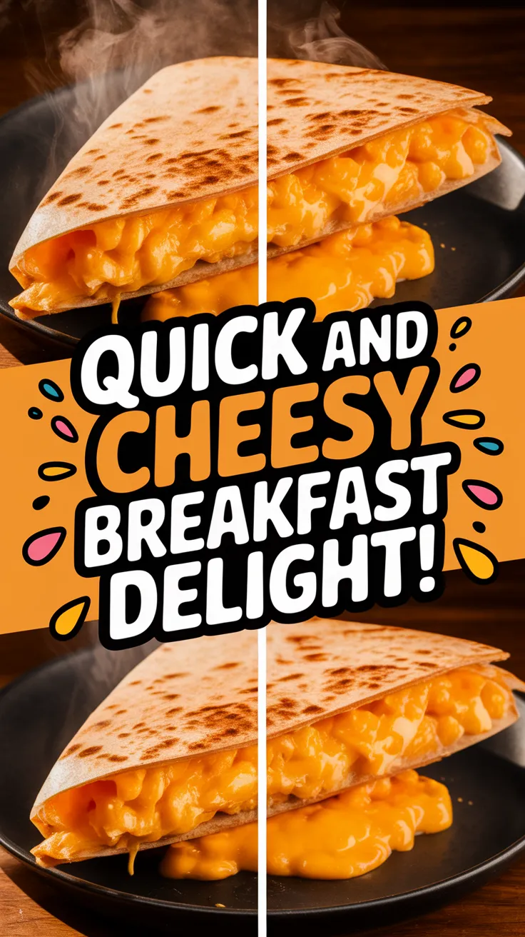 Delicious cheap microwave egg and cheese quesadilla with melted cheese