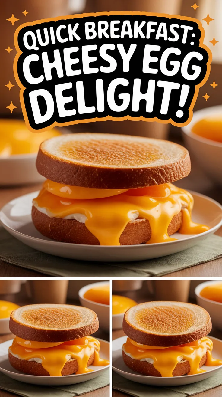 Delicious cheap microwave egg and cheese sandwich with melted cheese