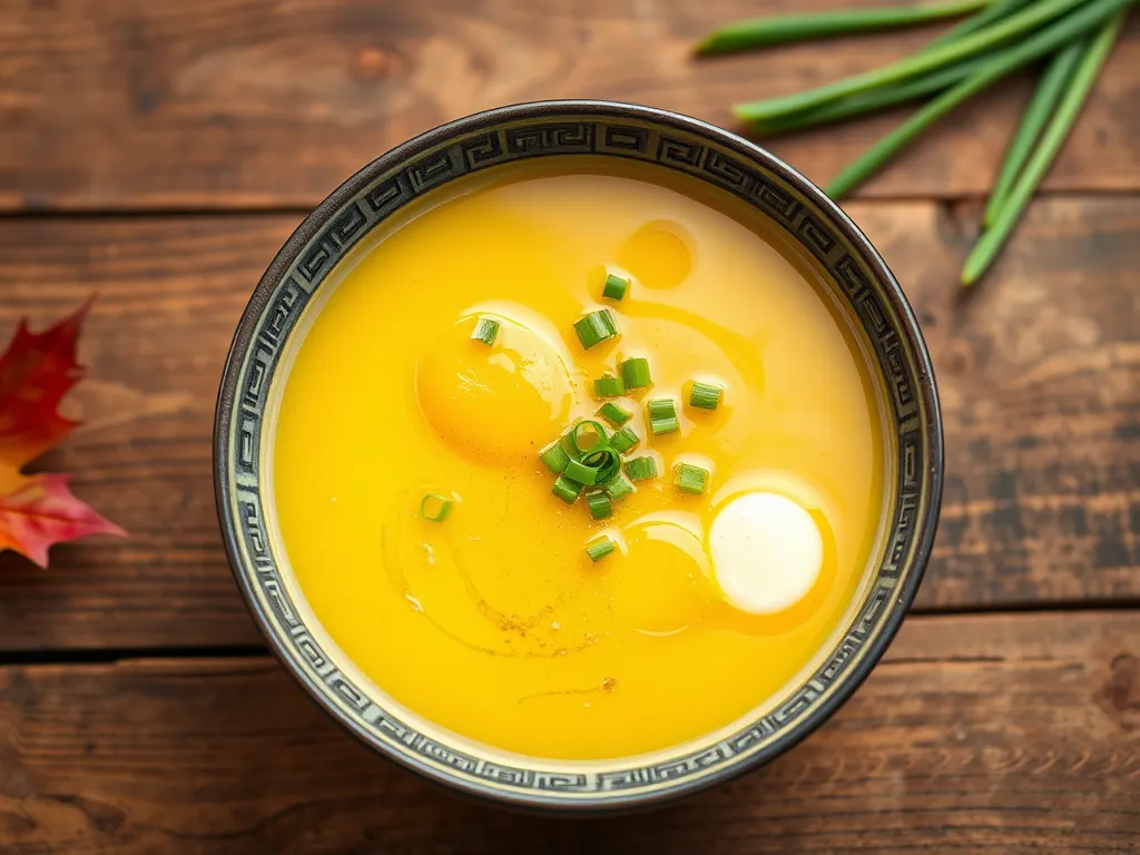 Delicious cheap microwave egg drop soup with eggs and green onions