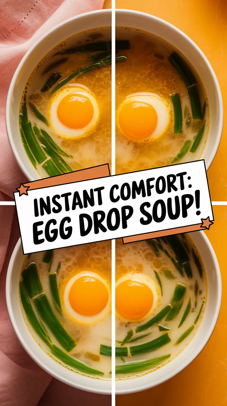Delicious cheap microwave egg drop soup with eggs and green onions