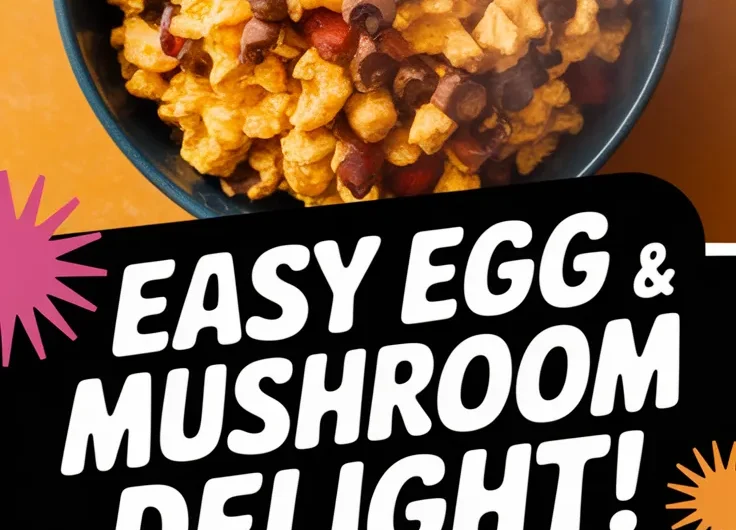 Quick Microwave Eggs with Diced Mushrooms