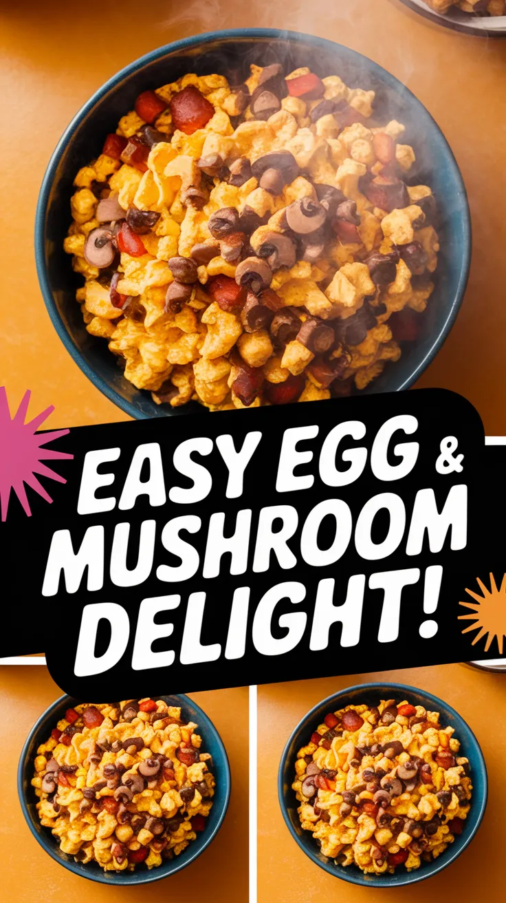 Quick and easy microwave egg dish with canned diced mushrooms.