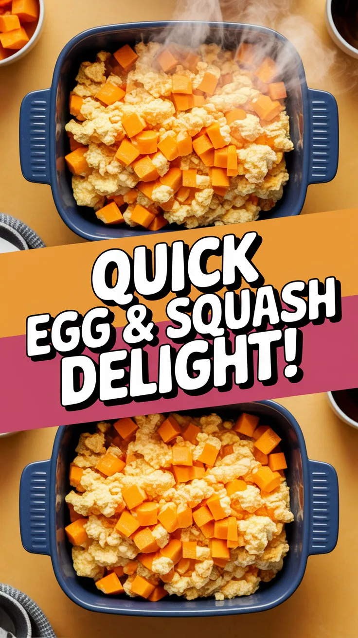 Delicious cheap microwave egg dish with diced squash