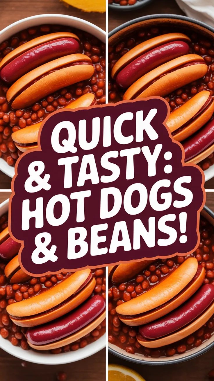 Delicious hot dogs served with beans, perfect for a cheap microwave meal.